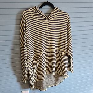 Iridium Yellow and Black Striped Women's Hoodie